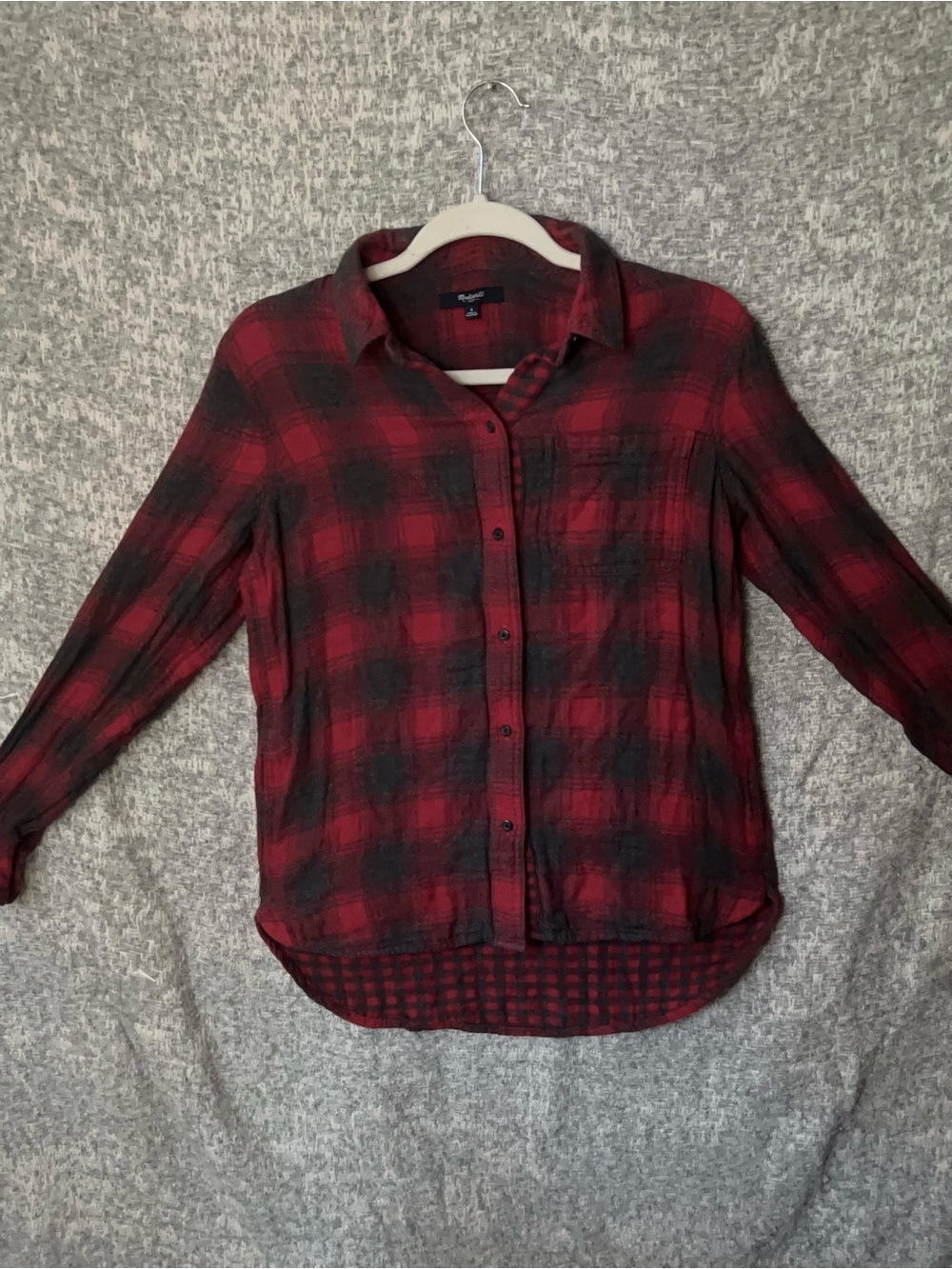 Madewell Women’s Flannel High Low Button Down with pockets. Small - Picture 5 of 11